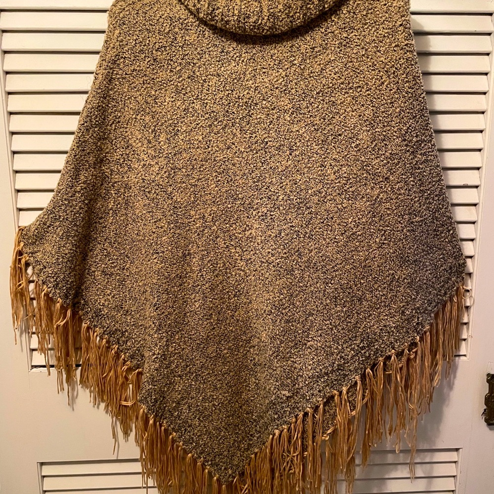 Gold/Black poncho one size fits most